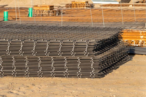 rebar mesh stacked